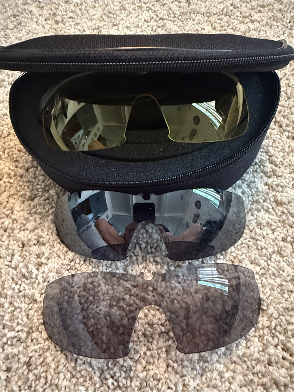 NYX Golf glasses and lens with Zipper Case - Yellow and Dark Smoke